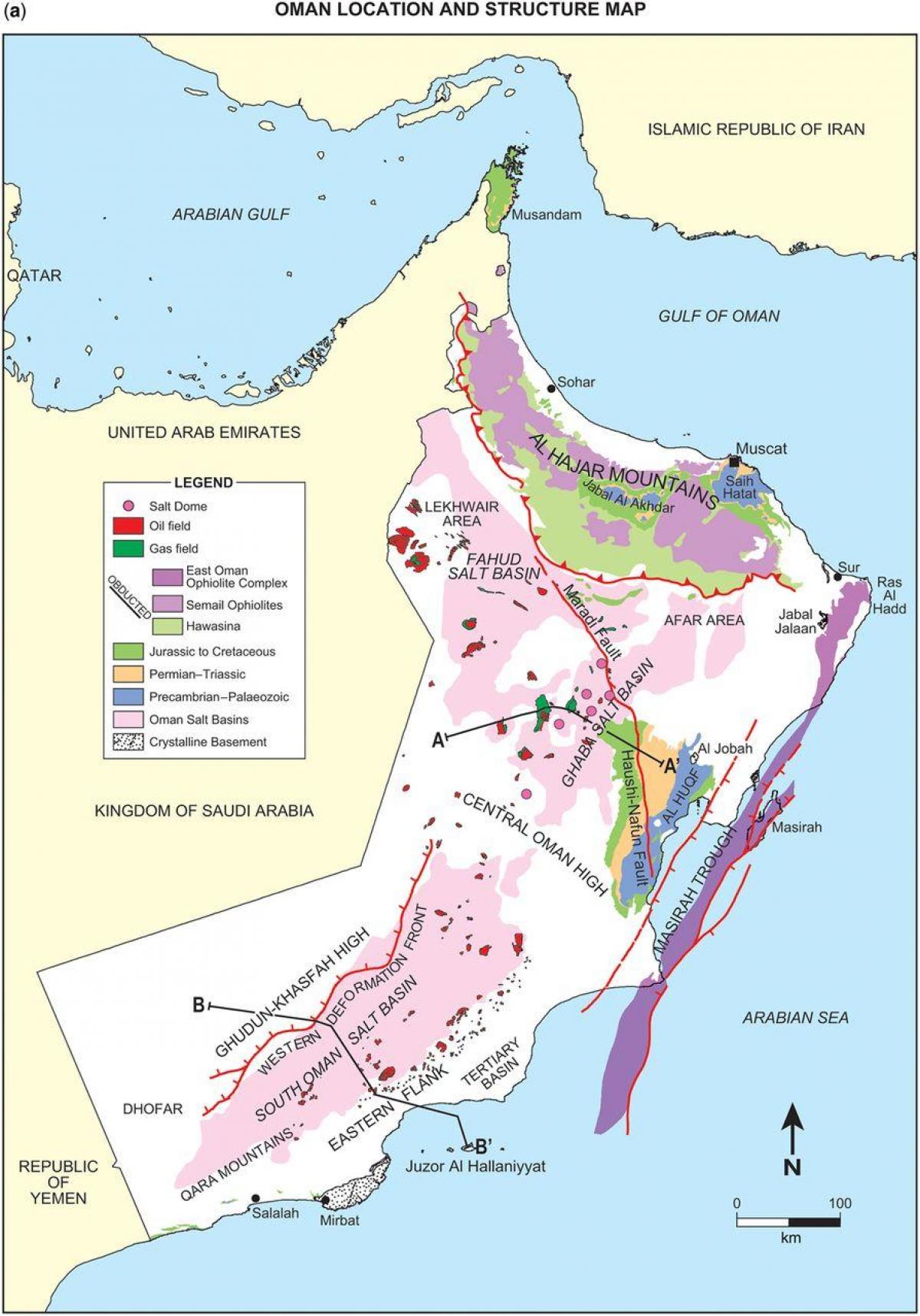 نقشه از عمان زمین شناسی