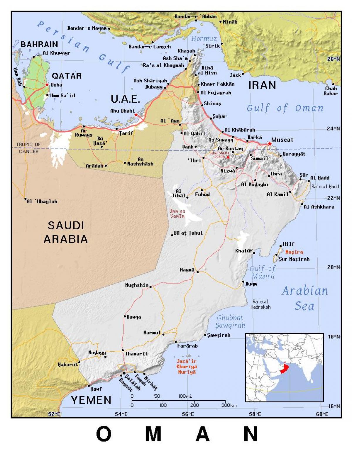 نقشه از عمان سیاسی
