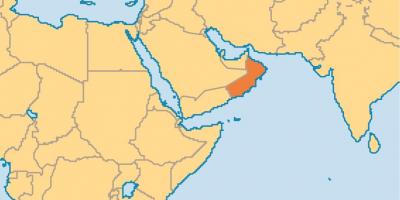 عمان نقشه در نقشه جهان